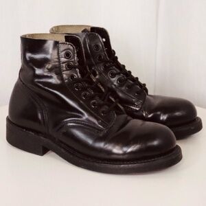 * HOLIDAYS SALE * VINTAGE Biltrite Black Leather Army Boots